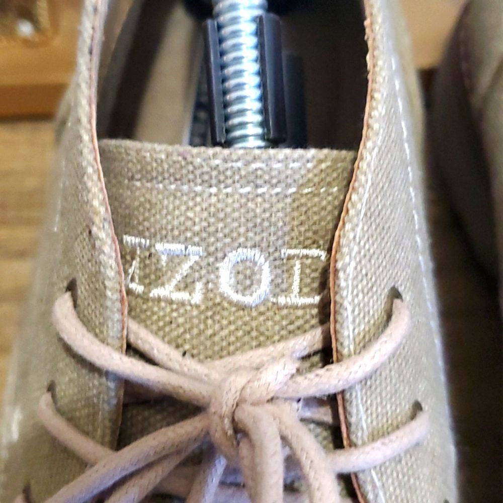 IZOD Memory Foam Incent Tan Oxford Canvas Casual Shoe Booties Size 13 Cap Toe - Picture 5 of 10